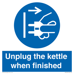 Unplug the kettle when finished